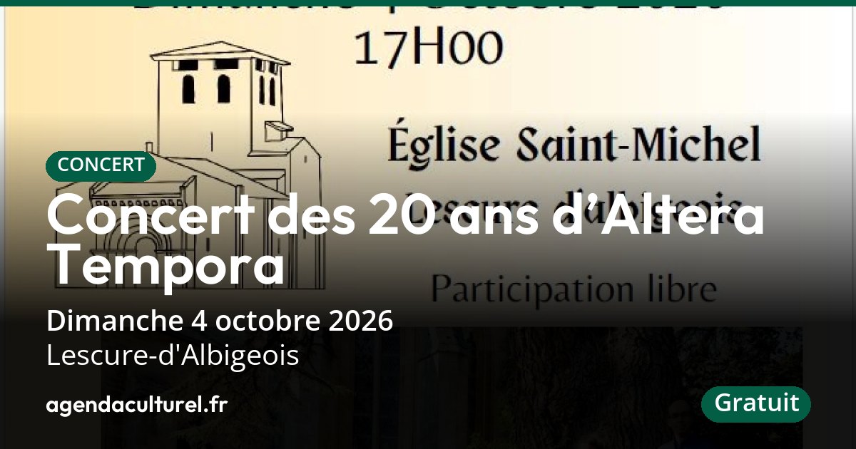Altera Tempora à Lescure-d'Albigeois le 4 octobre 2026