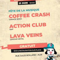 Carrement musique avec Coffee Crash, Action Club et Lava Veins