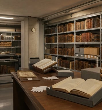 Visite de l'atelier et des magasins de conservation
