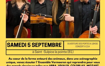 Abba, Coldplay, Mozart, Vivaldi, Queen : Concert de musique classique à la ferme !