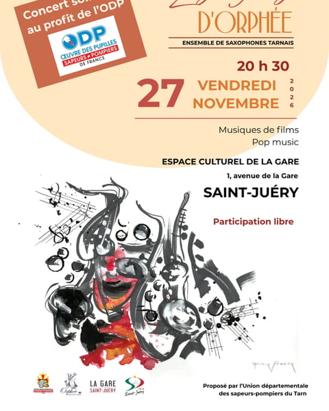 Concert solidaire : Les Saxos d’Orphée au profit de l'Œuvre des Pupilles des Sapeurs-Pompiers
